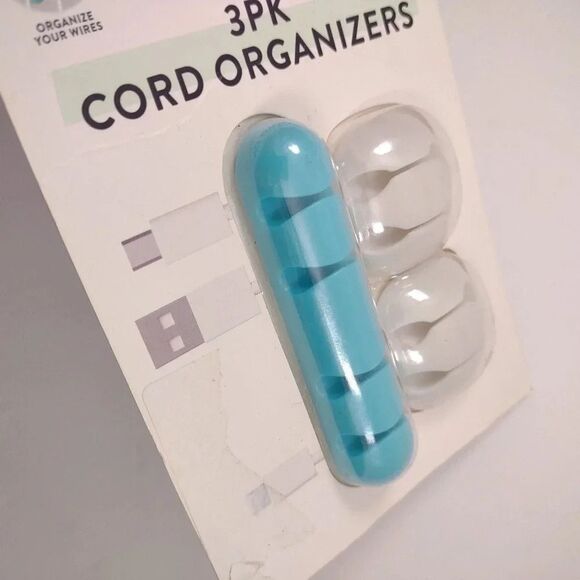 Cord Organizer 3 Count Pack 2 Cord and 4 Cord Holders Stick On Adhesive Mount - Picture 7 of 11